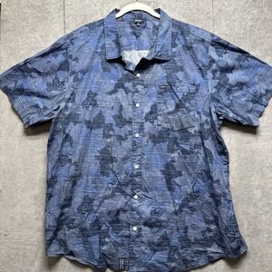 lrg lifted research group Hawaiian Shirt Mens‎ 4XL Blue Woven Collection